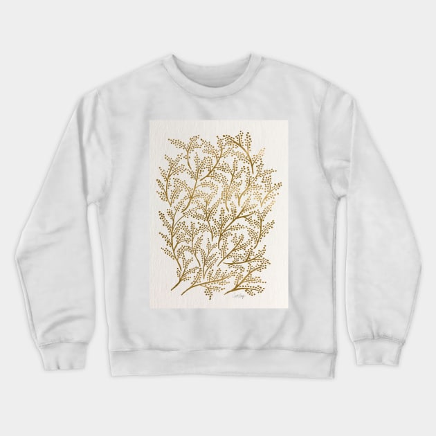 Gold Branches Crewneck Sweatshirt by CatCoq